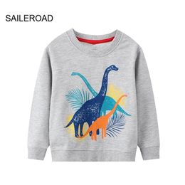 SAILEROAD Dinosaurs Boys Sweatshirts Cotton Baby Girls Clothes Children's Clothing Kids Hoodies Sweatshirt Autumn 211111