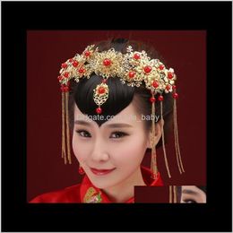 Tiaras Jewellery Drop Delivery 2021 Ancient Costume Bridal Headdress Handmade Wedding Accessories Hair Comb A-48 Svtkc