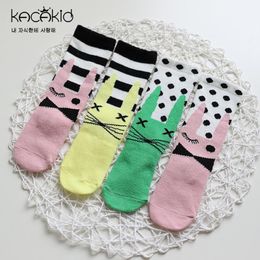 Socks Cute Baby Long Booties Kids Cartoon Knee High Children Girls Strip Princess Ka1259