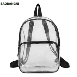 Unisex Waterproof Clear Transparent PVC Backpack for Adults and Students Women School Bags Knapsacks Shoulder Bags X0529