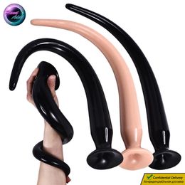 34cm Size-Small PVC Anal Plug Masturbator Gay Butt Expander Intestine Insertion Adult Sex Toys for Women Lesbian Pussy Prostate X0401