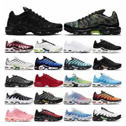 athletic shoes for men sale Canada - tn plus running shoe mens black White mens athletic shoes sale Neon Green Hyper Pastel blue women Breathable sneakers trainers outdoor sports size 36-45