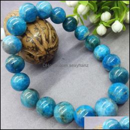 Jewellery Natural Stone Apatite Beads Bracelets & Round Precious Charms 6-12Mm Beaded, Strands Drop Delivery 2021 7T6Gj