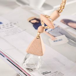 Party Favour High Quality Perfume Diffuser Bottle 5ml Hang Car Air Freshener Wooden Cap ZZE6199