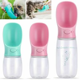 Portable Pet Water Bottle Dispenser Dog Travel Drinking Feeder Tray Bowl 350mL for Puppy Outdoor Walking Supplies