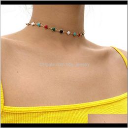 Necklaces & Jewelryboho Rainbow Short Choker Collar With Small Circle Pendants Necklace For Women Summer Fashion Jewellery Gifts Chokers Drop D