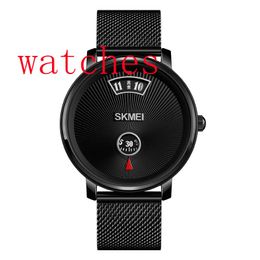2022NEW SKMEI Business Quartz Simple Style Wristwatches Waterproof Stainless Steel/Leather Brand Black Colours 1490 Watch Men