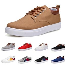 2024 men fashion canvas sneakers shoes black white blue grey red Khaki mens casual out jogging walking item twenty