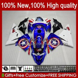 Кит для тела OEM для Kawasaki Ninja ZX1000C ZX 10 R 1000 CC ZX1000 04-05 Кузов 9no.21 ZX 10R 1000CC ZX10R 04 05 ZX-10R ZX1000CC 2004 2005 Мотоцикл обтекающий синий глянцевый