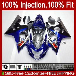 Body Injection Mold For SUZUKI GSXR-750 GSXR 750CC 600CC 750 600 CC 2004 2005 43No.6 GSXR600 GSXR750 K4 04 05 GSXR-600 GSX-R750 2004-2005 OEM Fairing Kit dark blue stock