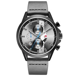 Luxury Brand Mens Chronograph Quartz Watch Men Fashion Military Sport Wristwatches Leather Waterproof Analogue Male Clock
