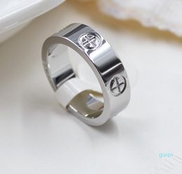 4mm 5mm steel silver love ring men and women rose gold ring for lovers couple ring for gift