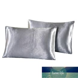 2pcs/set pillowcase 100% Satin silk pillow cover Simple elegant pillow case sleep pillowcases bedding set for home hotel