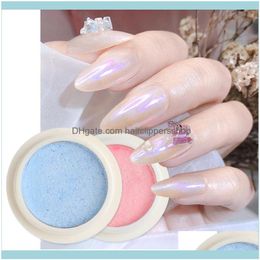 blue glitter nails UK - Art Salon Health & Beautysparkling Nail Glitter Powder Aurora Blue Pink Purple Chrome Mirror Pigment Shiny Summer Decoration Solid Dust Glss