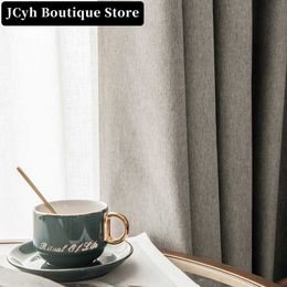 JCyh 100% Modern Blackout Curtain For Living Room Bedroom Solid Colour Water Proof Curtain For Window Treatment Drapes Cortinas 210712