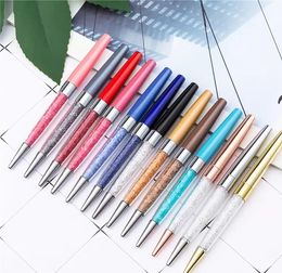 2022 new Creative New Style Rotating Metal Crystal Pen Advertising Business Ballpoint Pens Writing Supplies Stationery ink Black Student