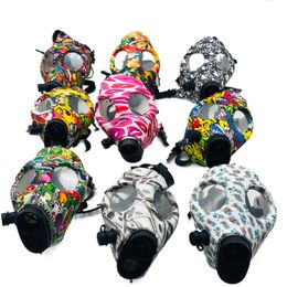 bong masks Canada - Gas Mask Silicone Pipe With Acrylic Smoking Bong Solid Camo Colors Creative Design Dabber For Dry Herb Concentrate Cosplay