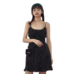 Sexy sling dress women waist polka dot bottoming mini skirt summer Korean fashion women's clothing 210520