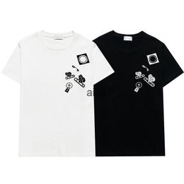 Venta al por mayor de 21SSS Francia 3D Tee letra bordado camiseta hombres mujeres pareja verano alta calidad paris calle casual luxe manga corta