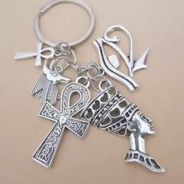 Mixed Ancient Egypt Charms Keychain Wedding Souvenirs Keyring Key Holder Accessories Women Girl Men Gifts for Bag Party Gift