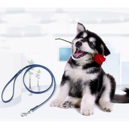 Dog Collars & Leashes PU Leash Rope Solid Color Walking Training Metal Ring Dogs Pet Accessories Product Puppy Small Medium Pomeranian