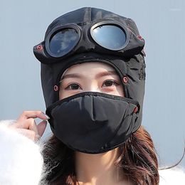 Warm Cap Winter Men Hats For Women Kids Waterproof Hood Hat With Glasses Cycling Caps Outdoor Sport & Masks