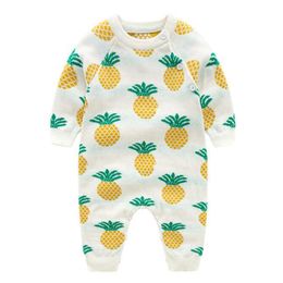 born Infant Baby Boys Girls Pineapple Rompers Clothing Spring Autumn Kids Boy Girl Long Sleeve Clothes 210429