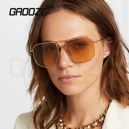 Square Sunglasses Women Branded Square Metal Frame Male Sun Glasses Oversized Sunglasses Women's Glasses