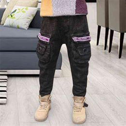 Children's Clothing Boy Jeans Autumn Denim Pants Big Boys Long Pants Spring Elastic Casual Trousers Teen boy wearing Jeans 2019 G1220