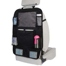 Car Organiser Backseat With Touch Screen Tablet Holder + 10 Storage Pockets Kick Mats Seat Back Protectors For Kids Toddlers