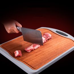 Two-sided Solid Wood Chopping Block Durable Anti-slip Ebony Wheat Stalk Cutting board Household Kitchen Tools Meat Bones Cheese JY0007