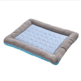 Summer Cooling Pet Dog Mat Ice Pad Dog Sleeping Mats For Dogs Cats Pet Kennel Top Quality Cool Cold Silk Bed For Dog 210924