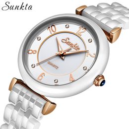 Relogio Feminino SUNKTA Rose Gold Watch Women Quartz Watches Ladies Top Brand Crystal Luxury Female WristWatch Girl Gift 210517