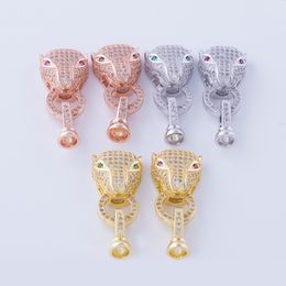 High Quality Luxury Copper Leopard Head Charm Jewellery Clothing Connectors