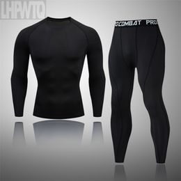Men Thermal Underwear Sets Compression Fleece Sweat Quick Drying Thermo Underwear Men Clothing Long Johns 210910