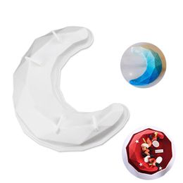 Cake Tools 3D Diamond Moon Shape Mousse Silicone Mould For Dessert Eid Mubarak Ramadan Baking