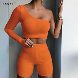 2 Piece Sets Womens Outfits Summer Clothes Vendors Sport Suits With Biker Shorts Crop Top For Fitness Joggers K20Q0003 210712
