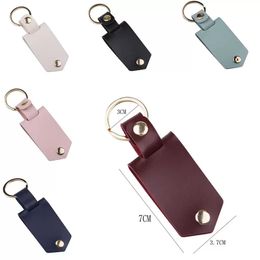 DIY Sublimation Transfer Photo Sticker Keychain Gifts for Women Leather Aluminum Alloy Car Key Pendant Gift DD858