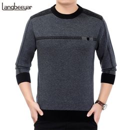 Fashion Brand Sweater For Mens Pullovers Thick Slim Fit Jumpers Knitwear Wool Autumn Korean Style Casual Clothes 210812
