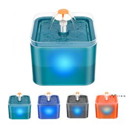 2L Feeders Capacity Automatic Cat Water Fountain with LED Lighting USB Pet Water Dispenser for Cats Feeder RRB14071