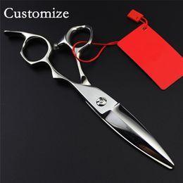 Customise Upscale Germany 440c 6 inch Willow cut hair scissors cutting barber tools makas shears hairdressing 220125