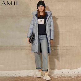 Minimalism Winter Coat Women Fashion Solid Hooded 90%White Duck Down Women's JacketFemale Jacket 12040582 210527