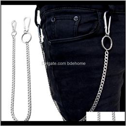Buckles Belts & Fashion Aessories Drop Delivery 2021 45Cm Stainless Steel Hip-Hop Trendy Belt Waist Key Ring Trouser Male Pants Men Jeans Pun