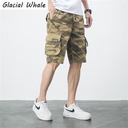 GlacialWhale Mens Cargo Shorts Summer Camouflage Side Pockets Hip Hop Japanese Streetwear Harajuku Male Pants For 210806