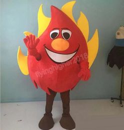 Hallowee red big fire Mascot Costume Top Quality Cartoon Anime theme character Carnival Adult Unisex Dress Christmas Birthday Party Outdoor Outfit