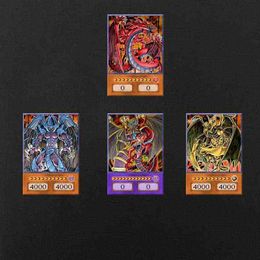 4 pieces of Yu-Gi-Oh anime style card three magic set obelisk Yugioh DM classic Orica proxy card childhood memories G220311