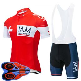 IAM Team Breathable Mens cycling Short Sleeve Jersey Bib Shorts Set Summer Road Racing Clothing Outdoor Bicycle Uniform Sports Suit Ropa Ciclismo S210050771
