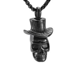 Stainless steel skull shape cremation pendant, can put ashes and hair to commemorate/family or pet keepsake, wholesale