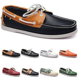 vinte dois homens sapatos casuais couro estilo britânico preto branco marrom verde amarelo moda vermelho confortável respirável