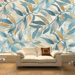 Custom Wall Mural Wallpaper Hand Painted Leaves American Style Bedroom Living Room Sofa TV Background Photo Paper Kitchengood quatity